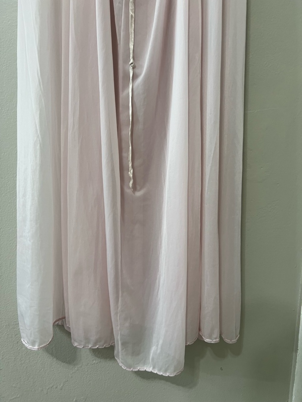 Vintage Sheer Pink Lace Nightgown Open Back Romantic Cottagecore Maxi Dress - Picture 7 of 11